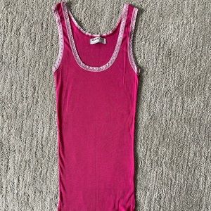 Michael Stars pink lace tank top, one size